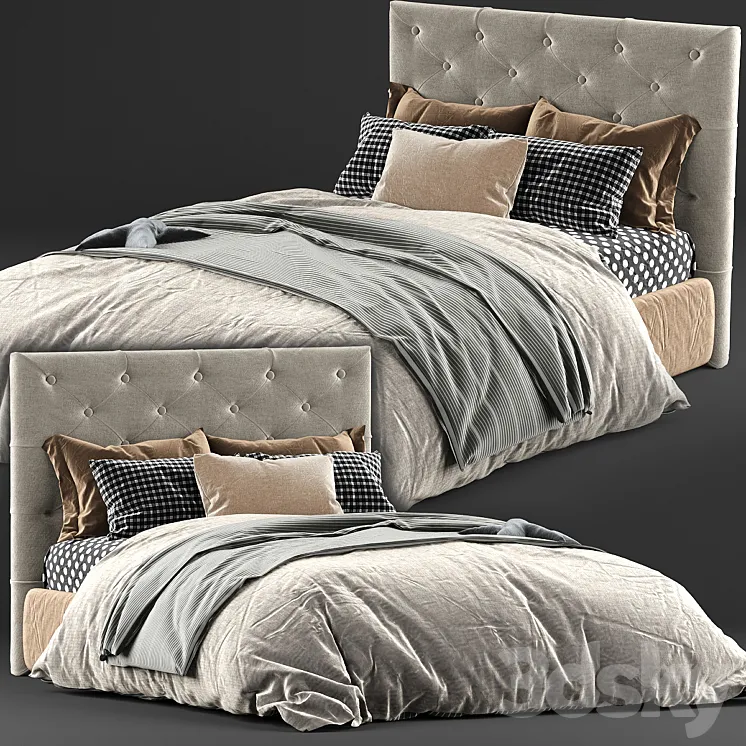 Kingston queen bed & mattress 3DS Max