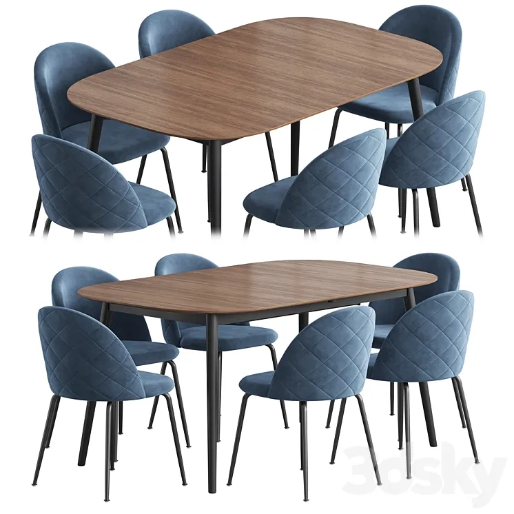 Kingston table stool Mystere Dining set 3DS Max