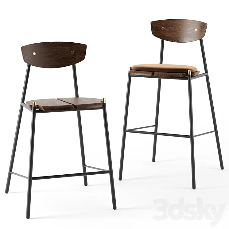 Kink bar stools by District Eight 3DS Max
