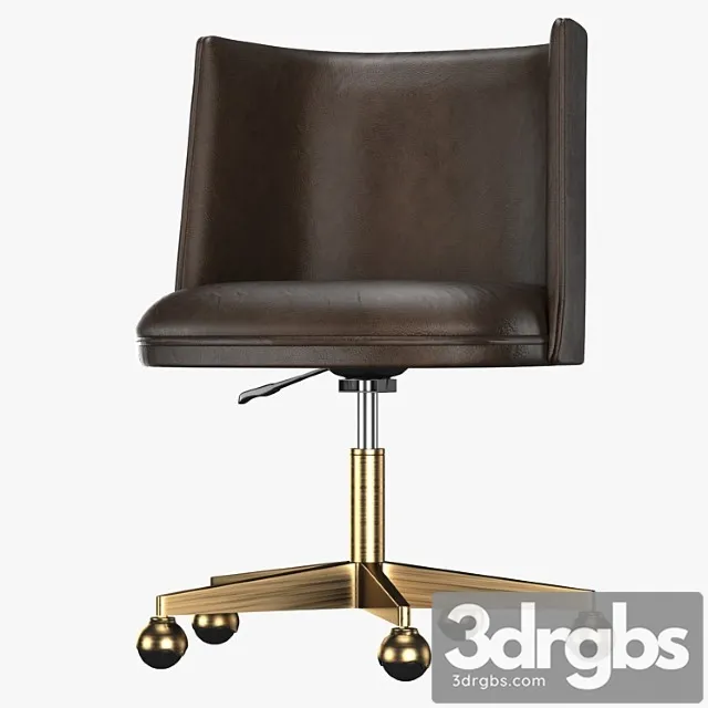 Kinney leather desk chair – antiqued brass 2 3dsmax Download