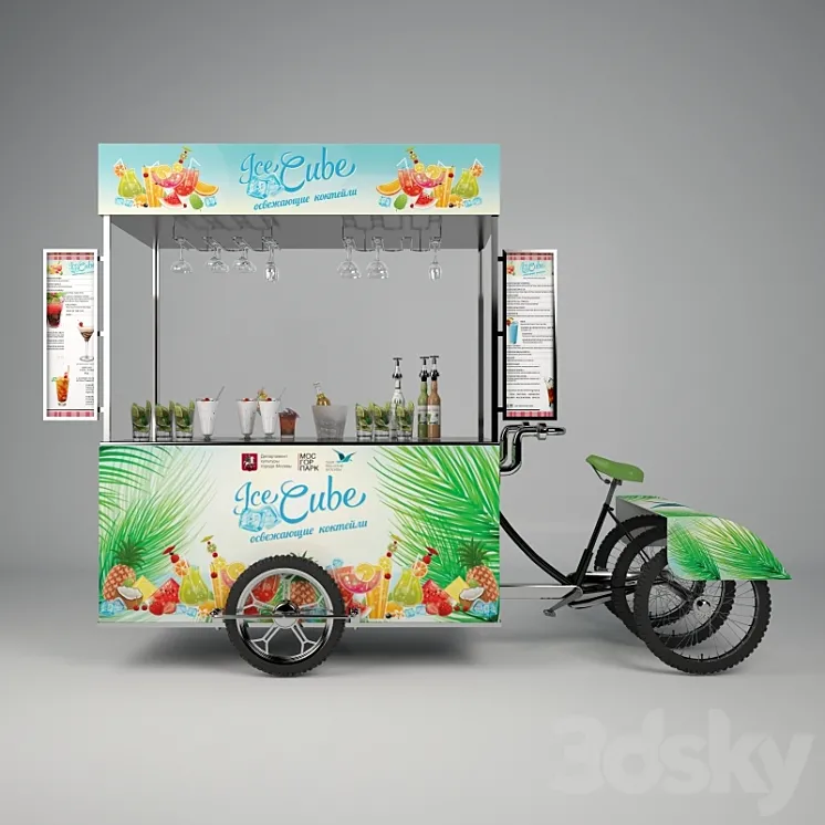 Kiosk on wheels 3DS Max
