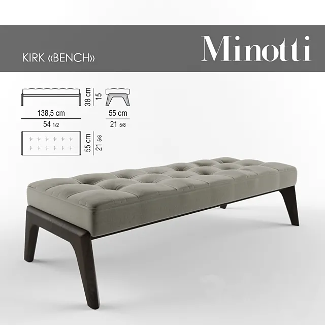 Kirk_Bench_Minotti 3DS Max Model