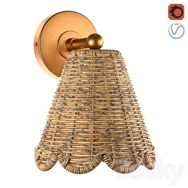 Kismet Hanging wicker rattan Sconce 3ds Max