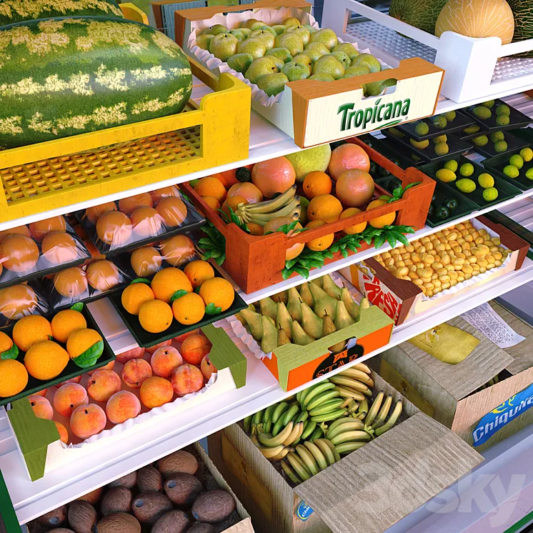 kit environment for the store: fruit department 3DS Max