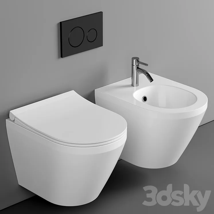 Kit Installation system VitrA 800-2012 with flush button 3DS Max