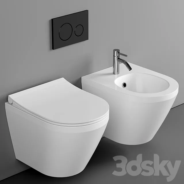 Kit Installation system VitrA 800-2012 with flush button 3dsMax Model