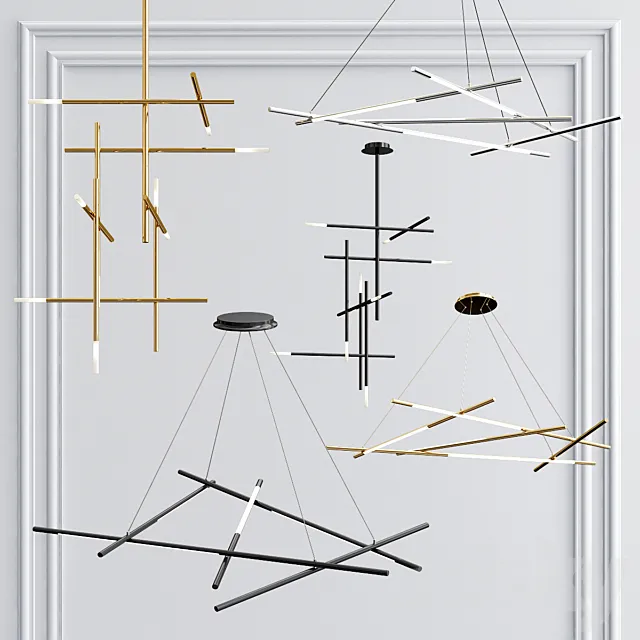 Kitami and Palito Mikado Pendants Collection 3DSMax File