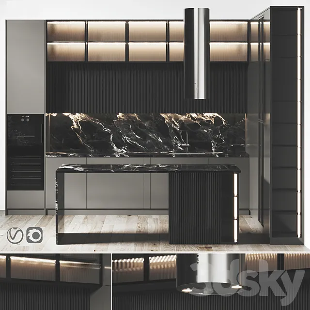 Kitchen 052 400x320x290H 3DS Max Model