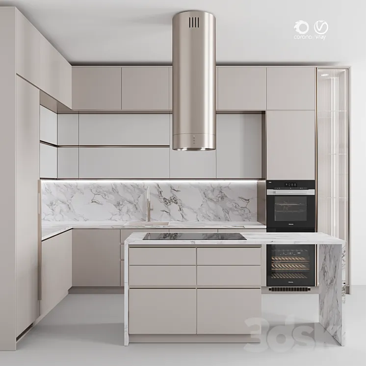“Kitchen №118 “”White Marble””” 3DS Max Model