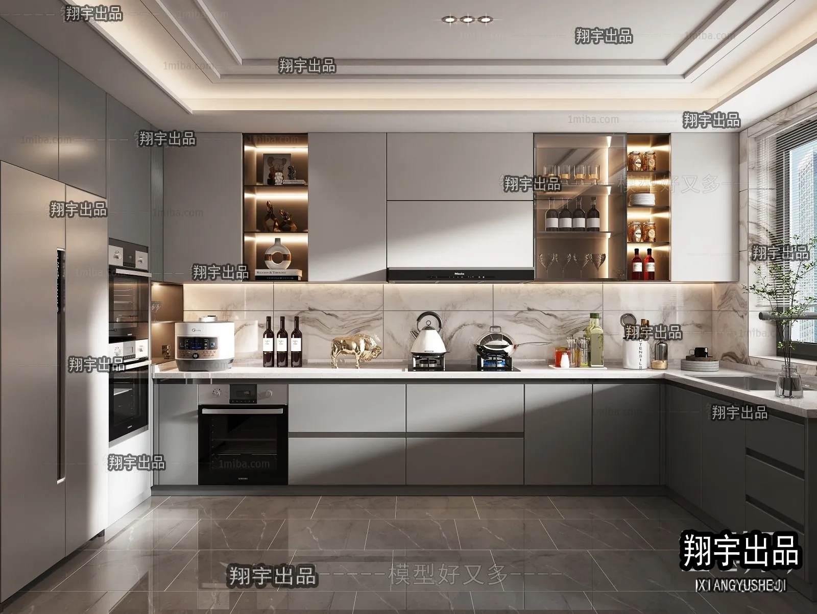 Kitchen 3D Interior Scene – 3D Models – 001