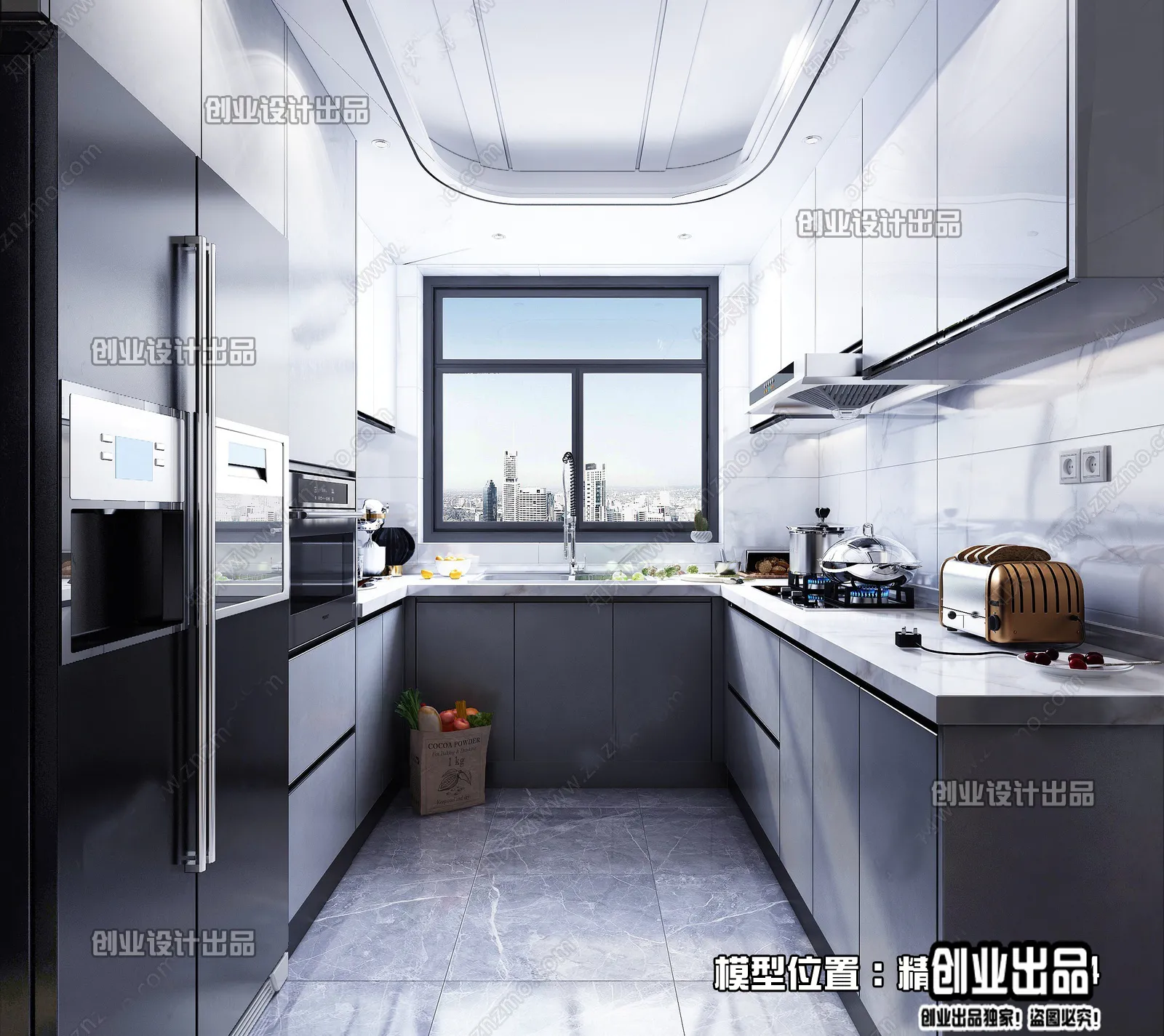 Kitchen 3D Interior Scene – 3D Models – 003