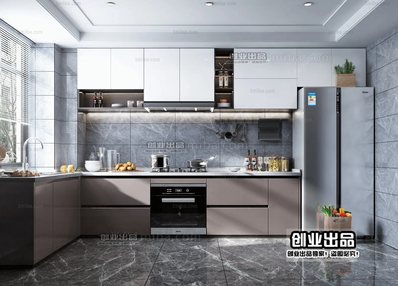 Kitchen 3D Interior Scene – 3D Models – 004