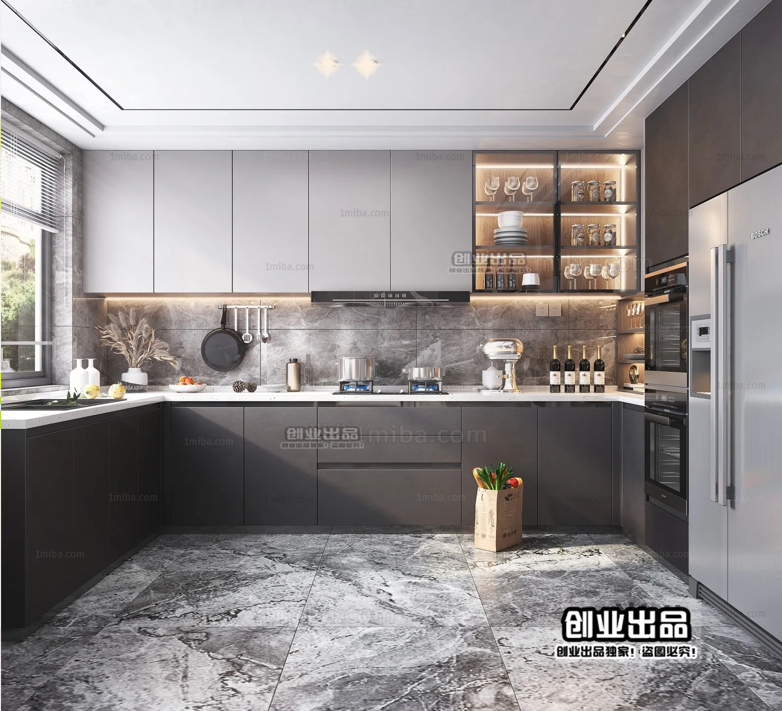 Kitchen 3D Interior Scene – 3D Models – 007