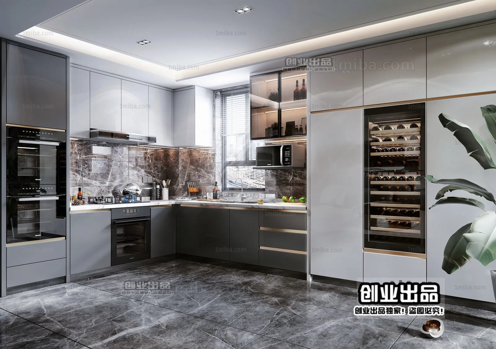 Kitchen 3D Interior Scene – 3D Models – 008