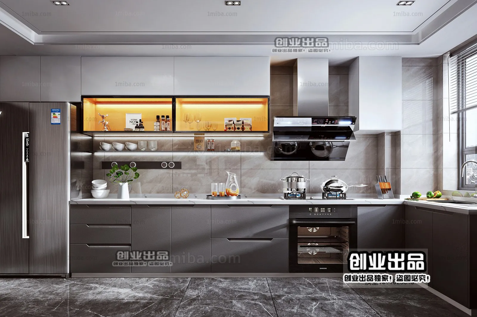 Kitchen 3D Interior Scene – 3D Models – 009