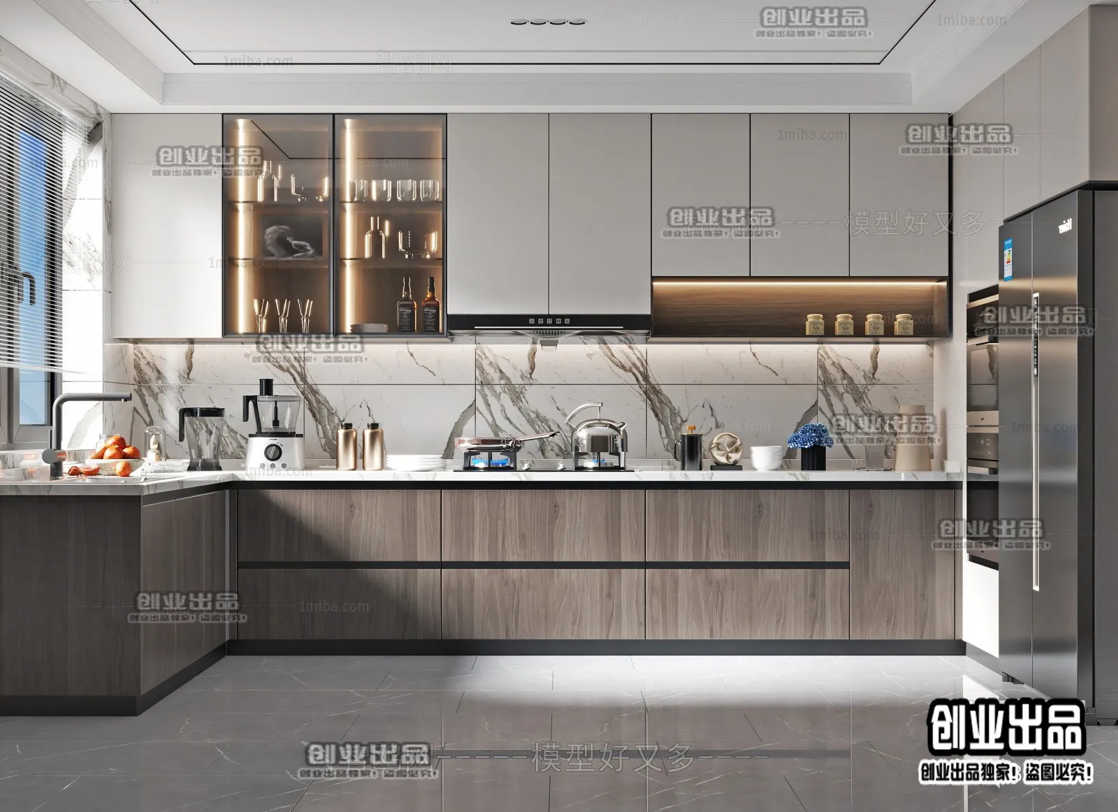 Kitchen 3D Interior Scene – 3D Models – 012