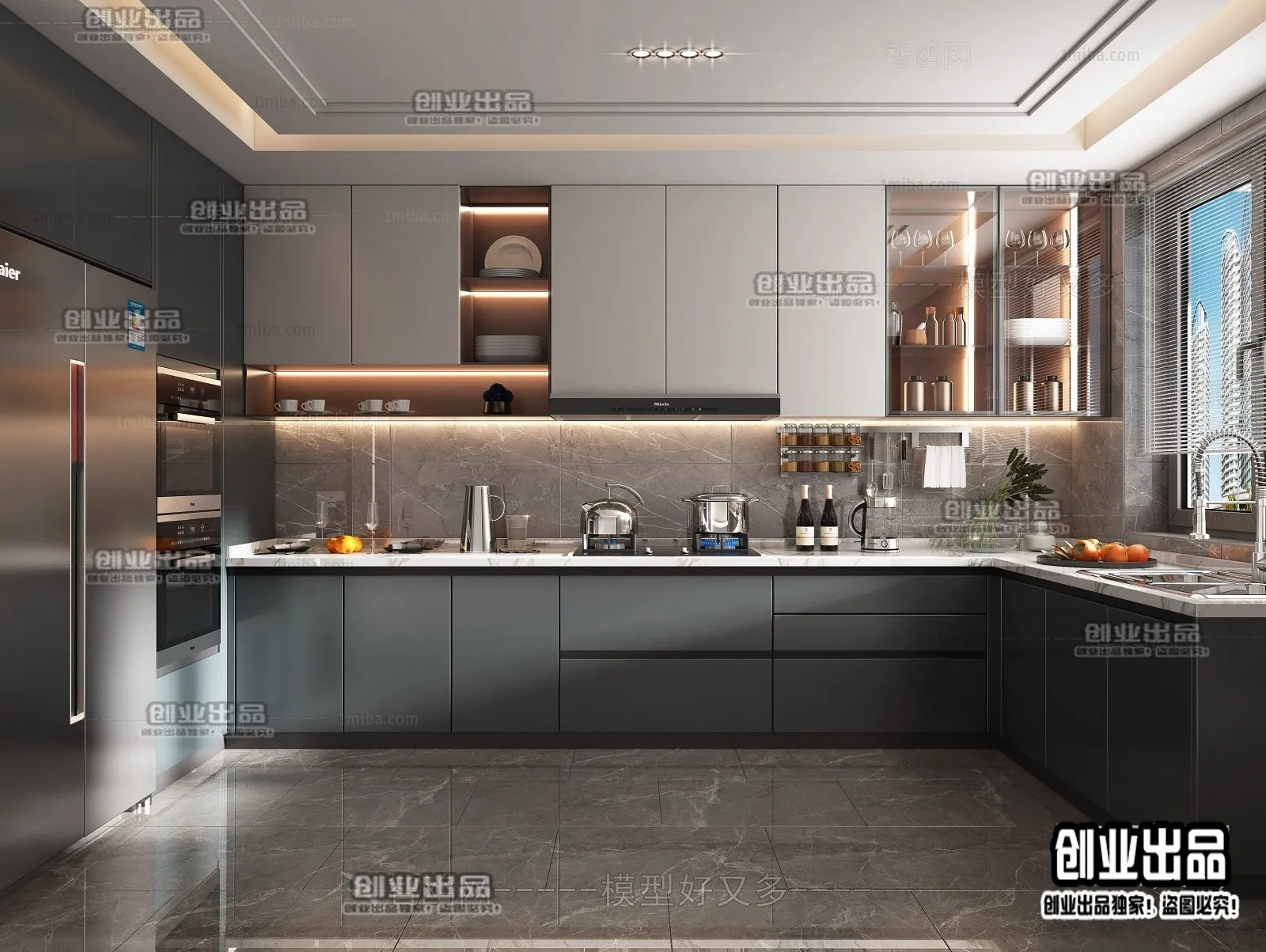 Kitchen 3D Interior Scene – 3D Models – 015