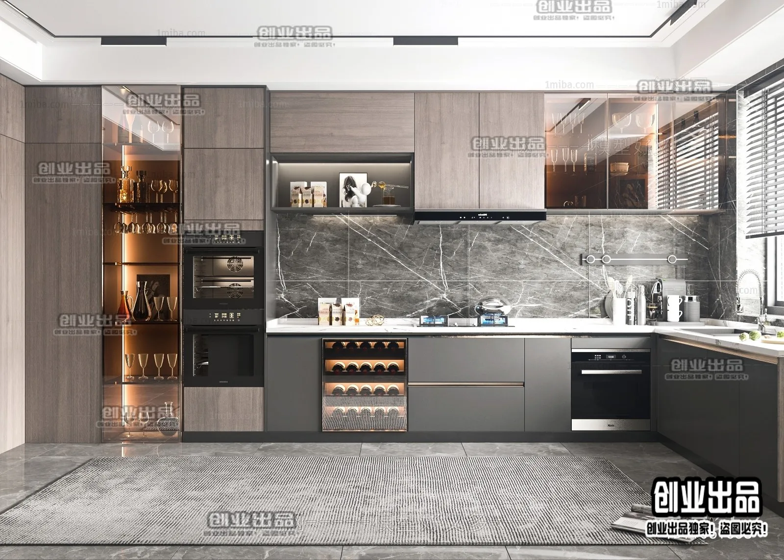 Kitchen 3D Interior Scene – 3D Models – 016