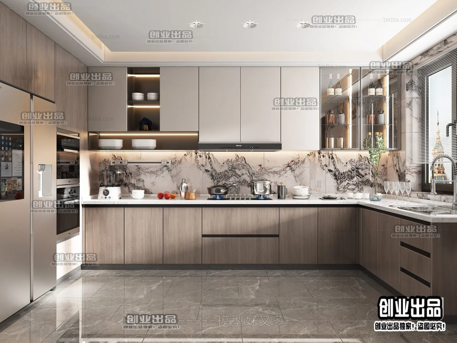 Kitchen 3D Interior Scene – 3D Models – 017