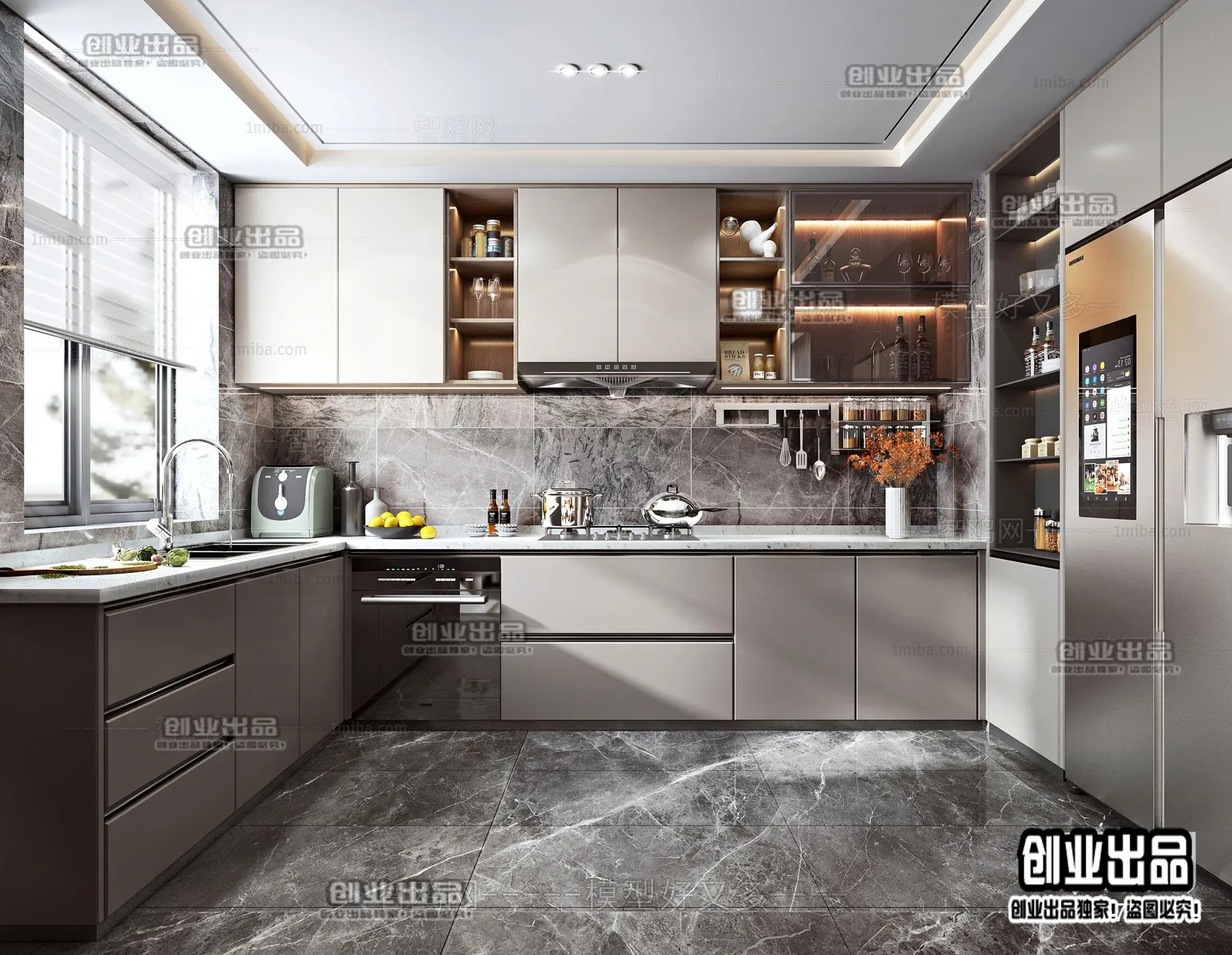 Kitchen 3D Interior Scene – 3D Models – 018