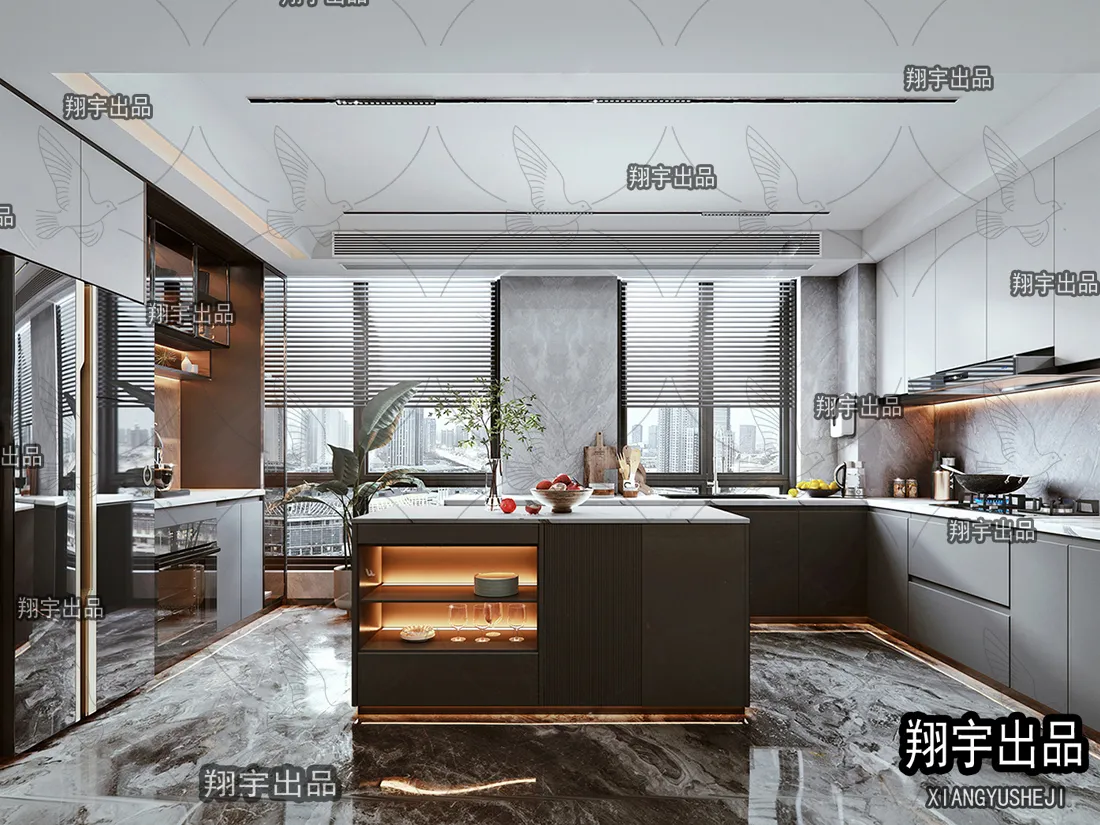 Kitchen 3D Interior Scene – 3D Models – 025