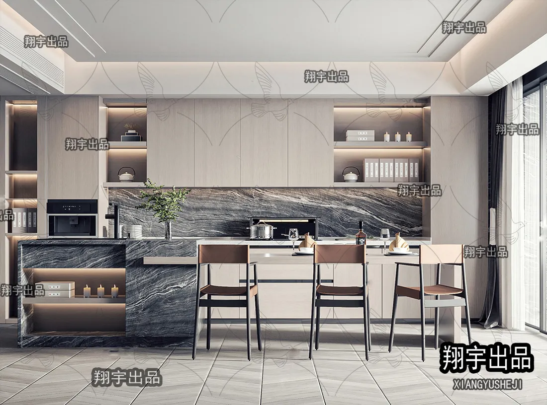 Kitchen 3D Interior Scene – 3D Models – 027