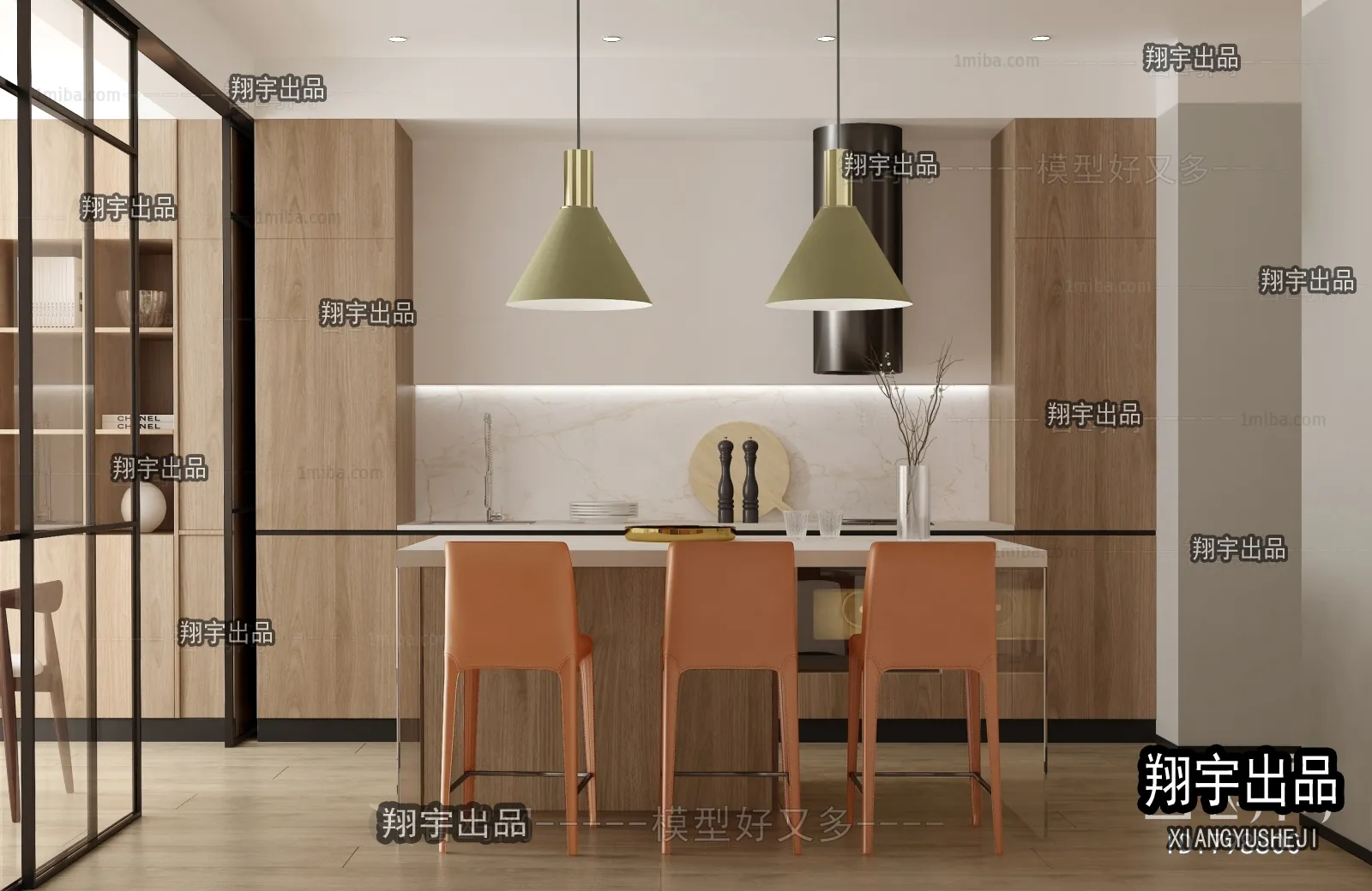 Kitchen 3D Interior Scene – 3D Models – 034