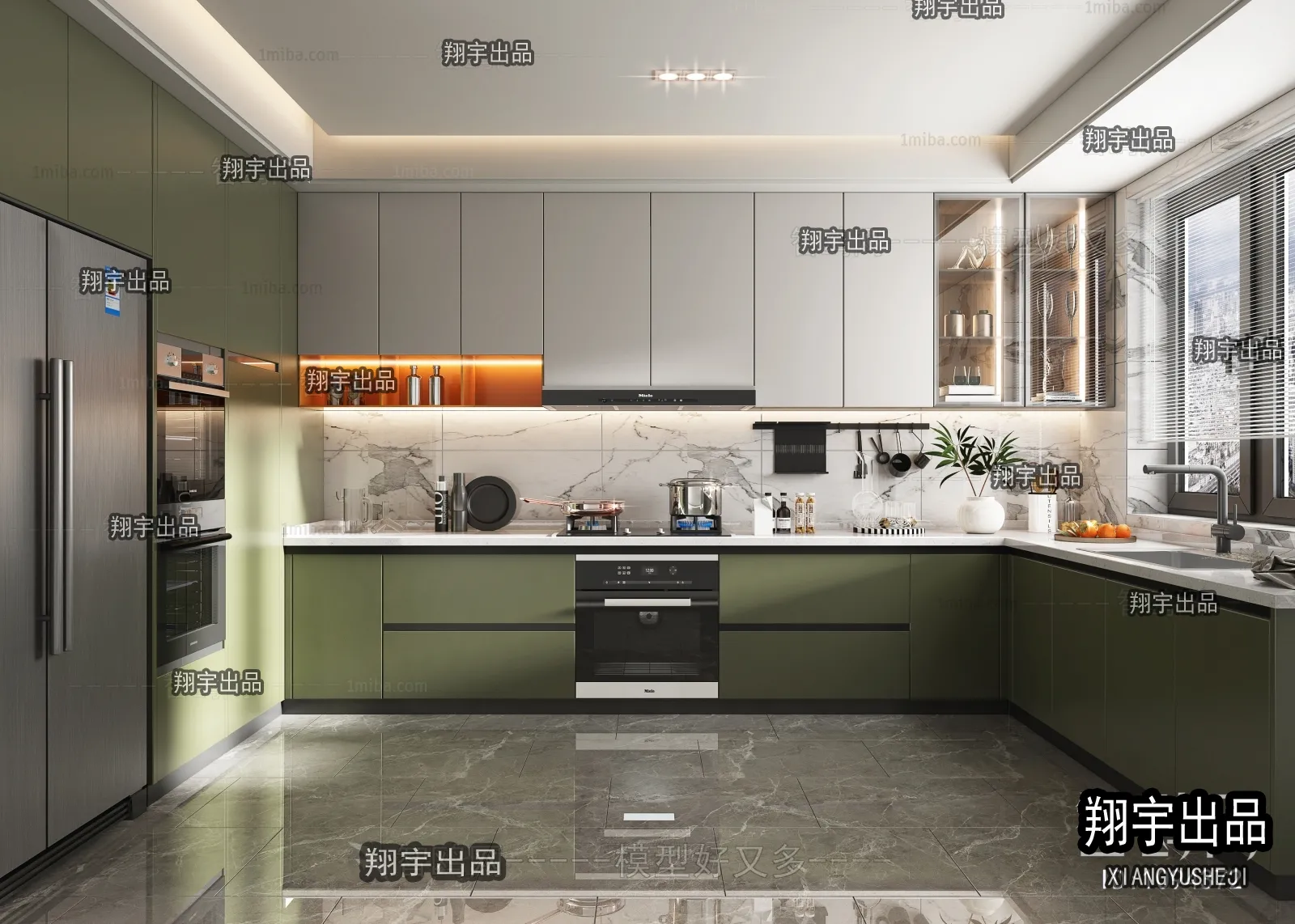 Kitchen 3D Interior Scene – 3D Models – 041