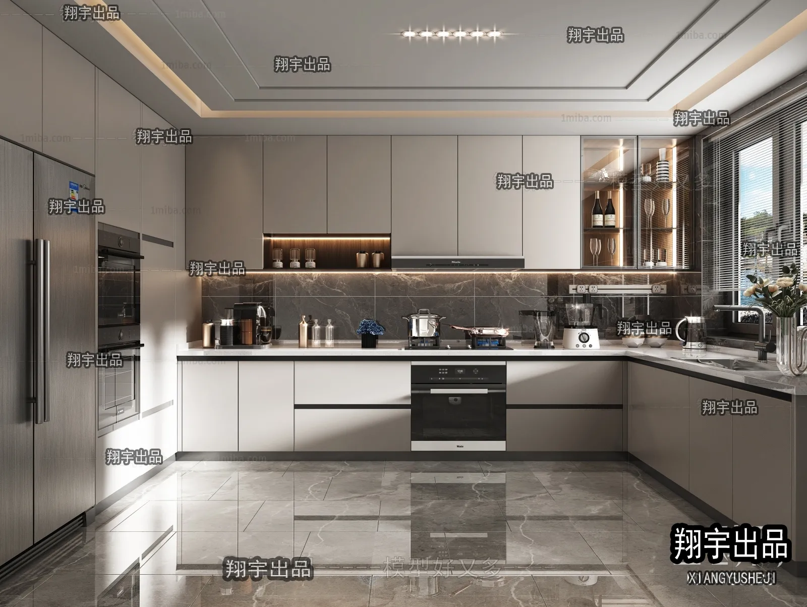 Kitchen 3D Interior Scene – 3D Models – 045