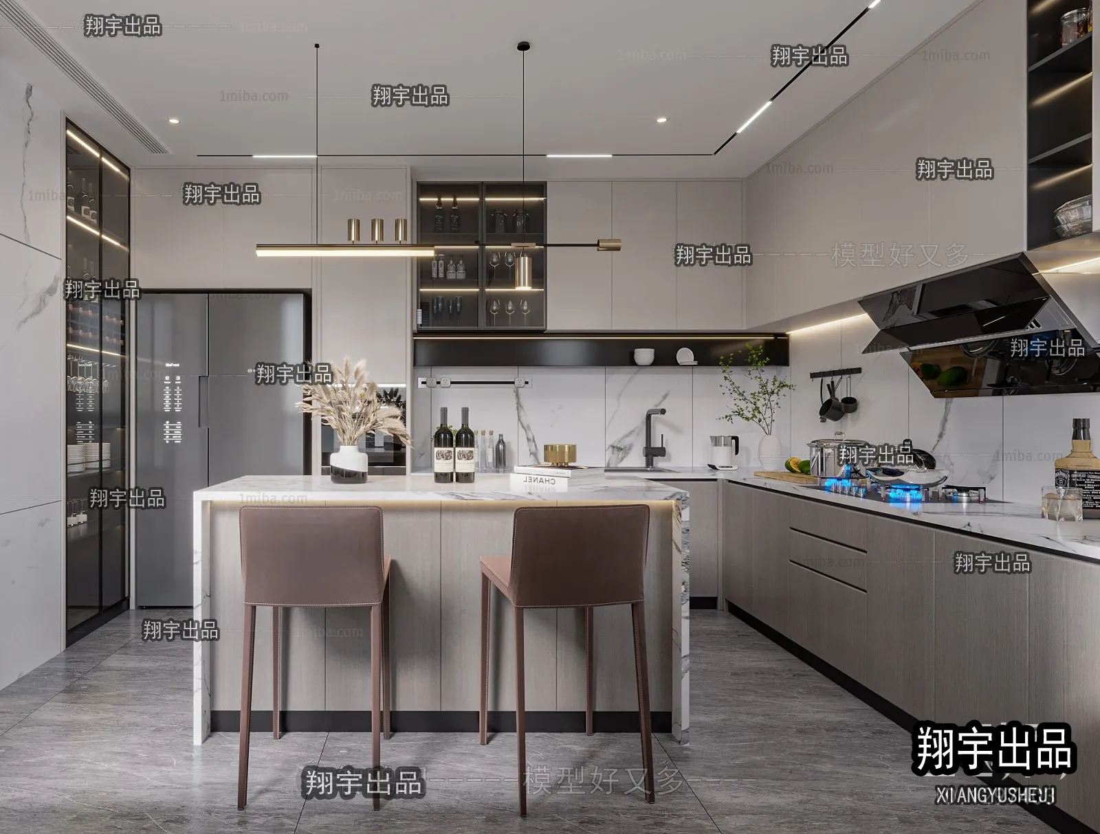 Kitchen 3D Interior Scene – 3D Models – 046