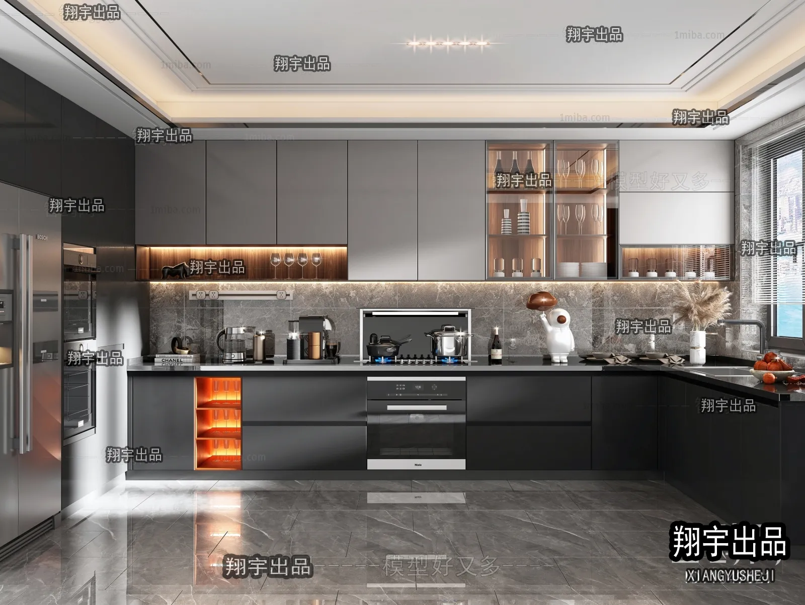 Kitchen 3D Interior Scene – 3D Models – 047