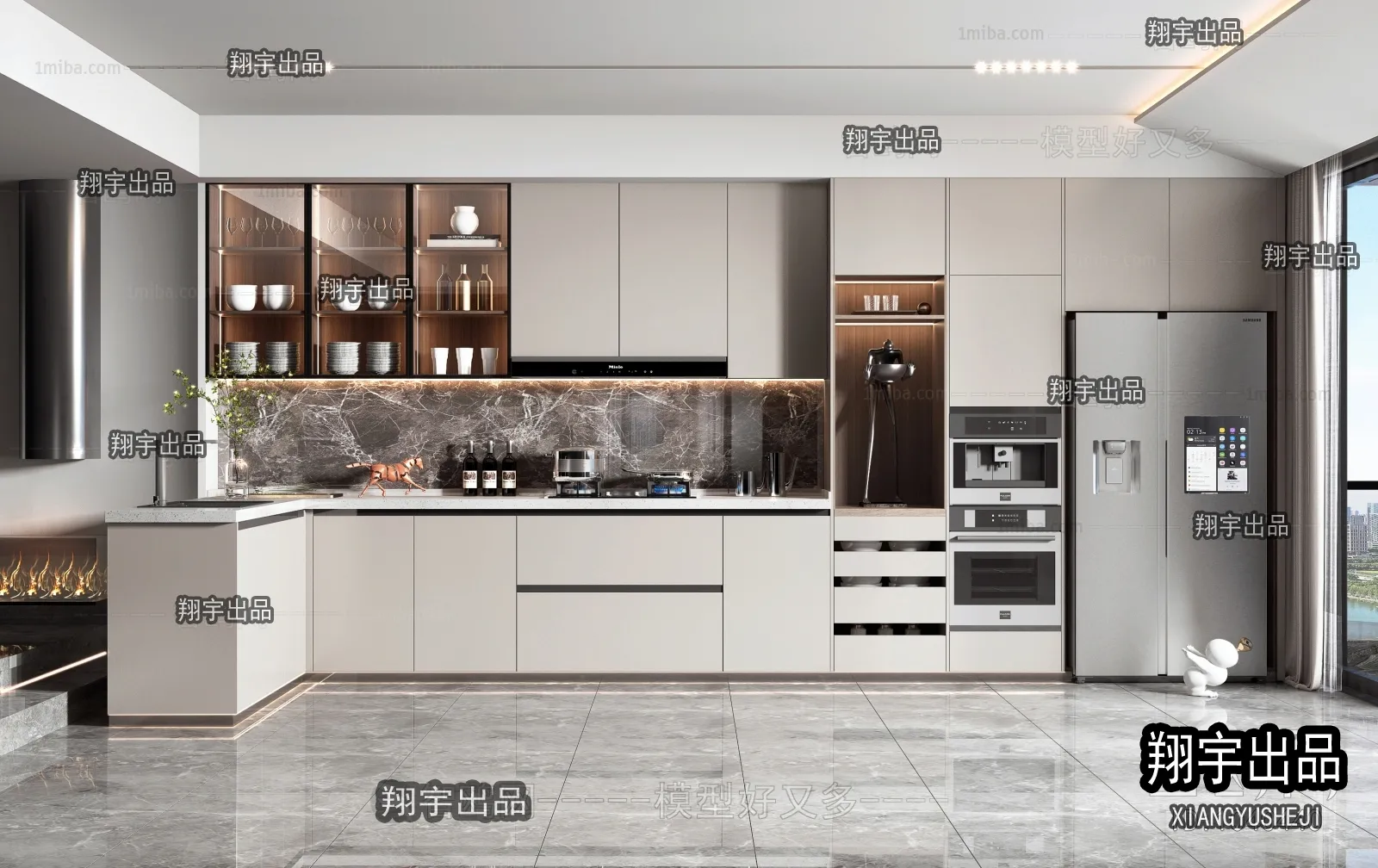 Kitchen 3D Interior Scene – 3D Models – 048