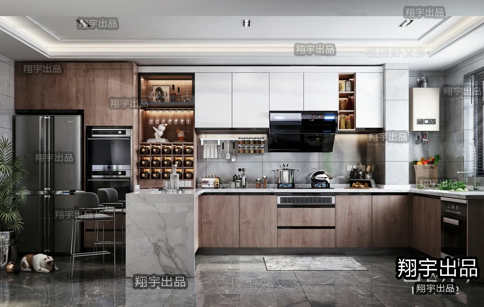 Kitchen 3D Interior Scene – 3D Models – 056