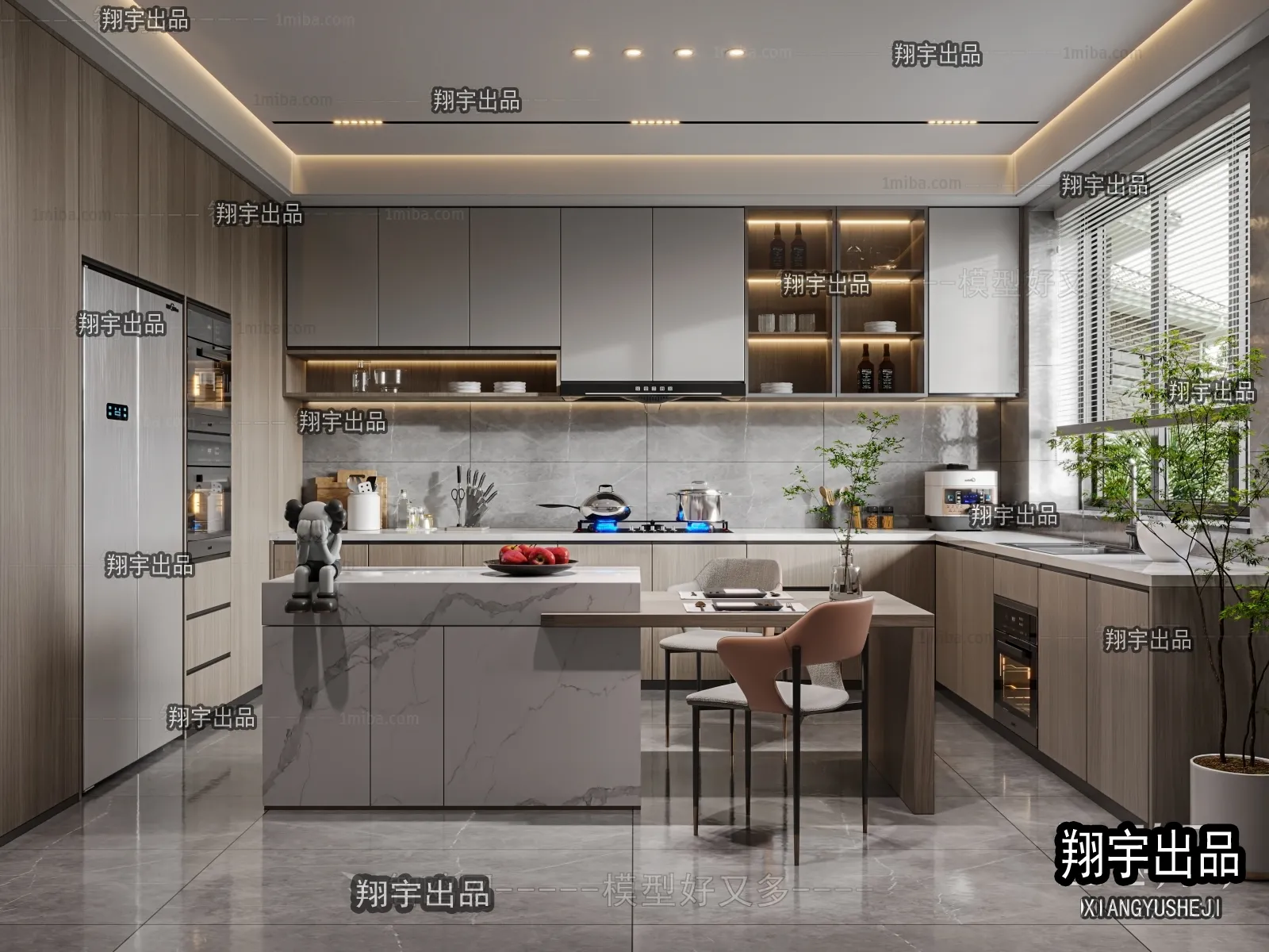 Kitchen 3D Interior Scene – 3D Models – 068