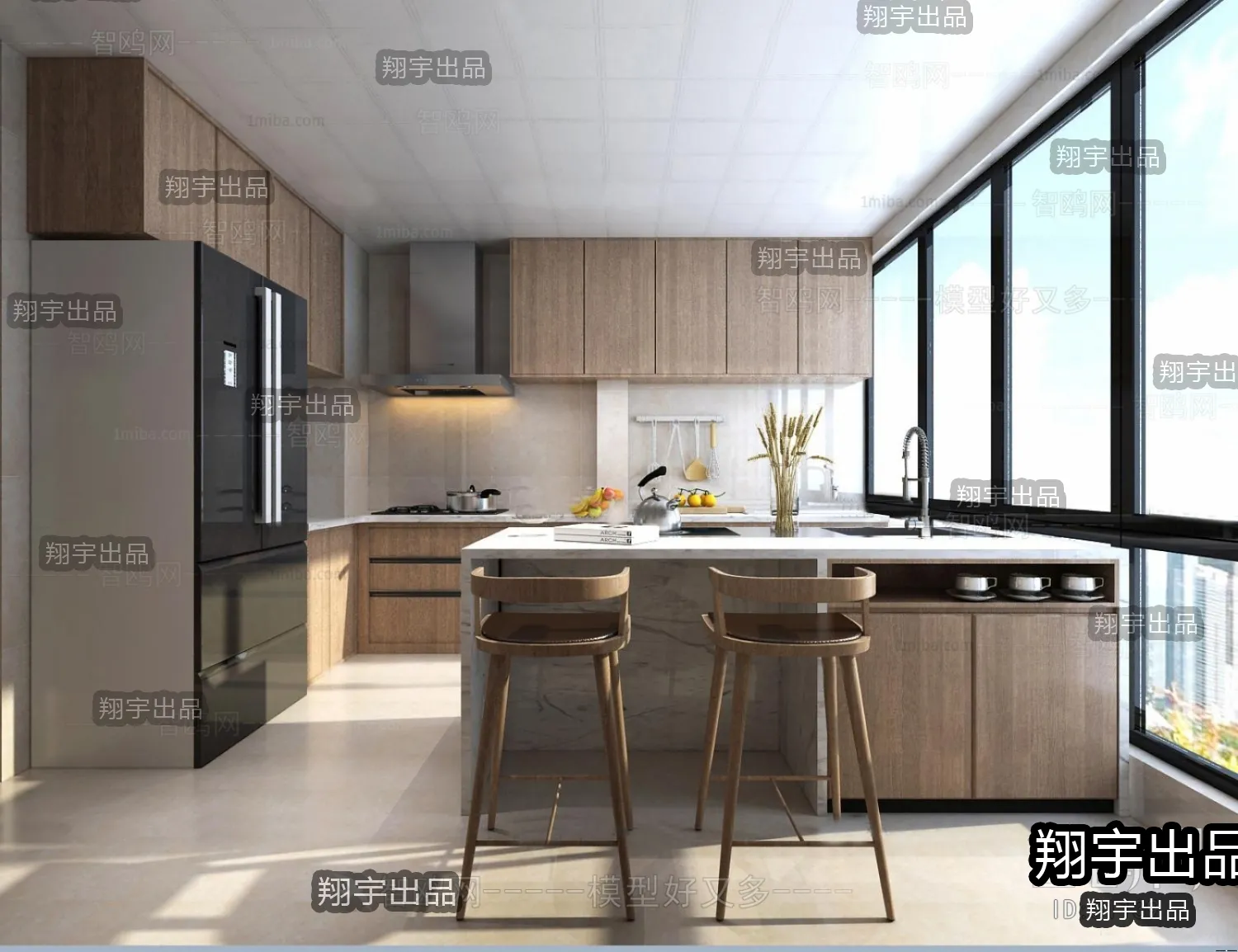 Kitchen 3D Interior Scene – 3D Models – 070