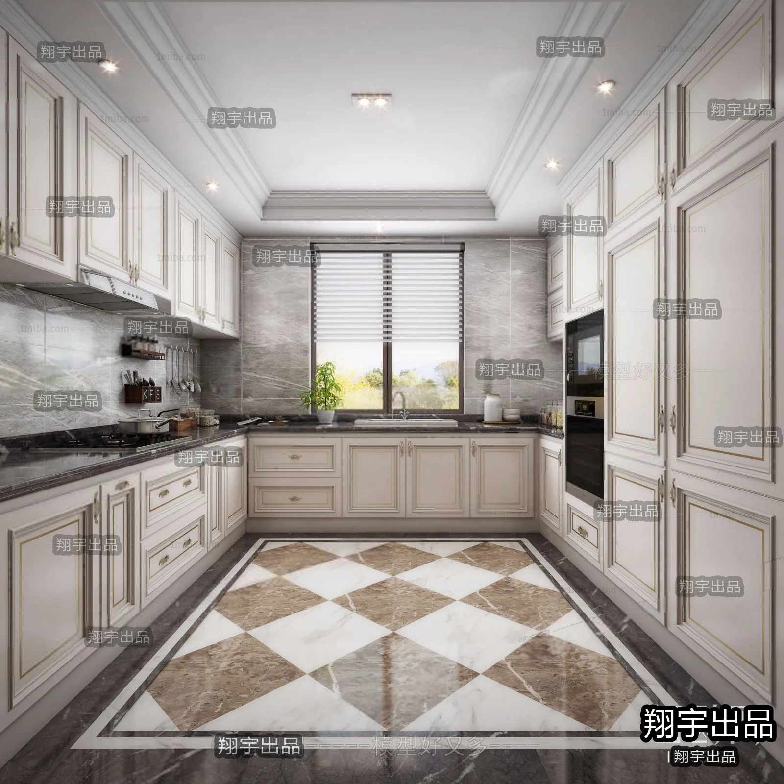 Kitchen 3D Interior Scene – 3D Models – 074