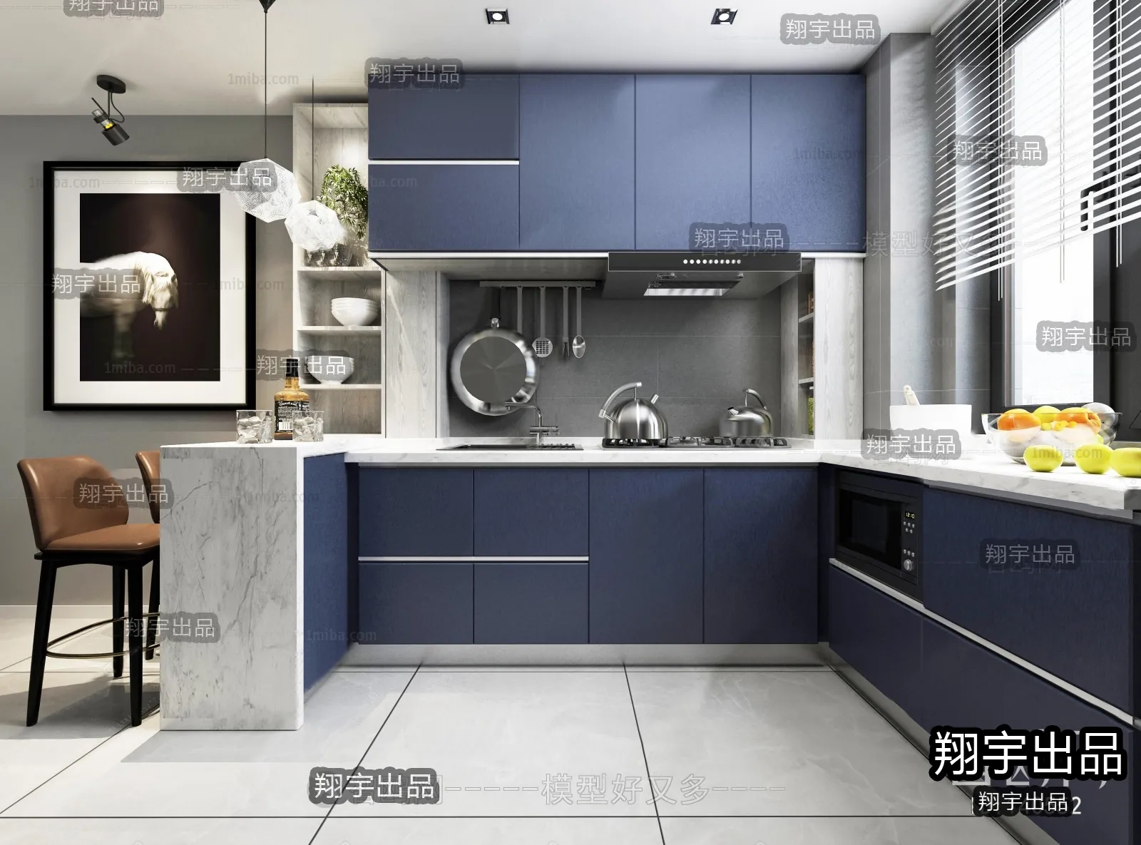 Kitchen 3D Interior Scene – 3D Models – 075