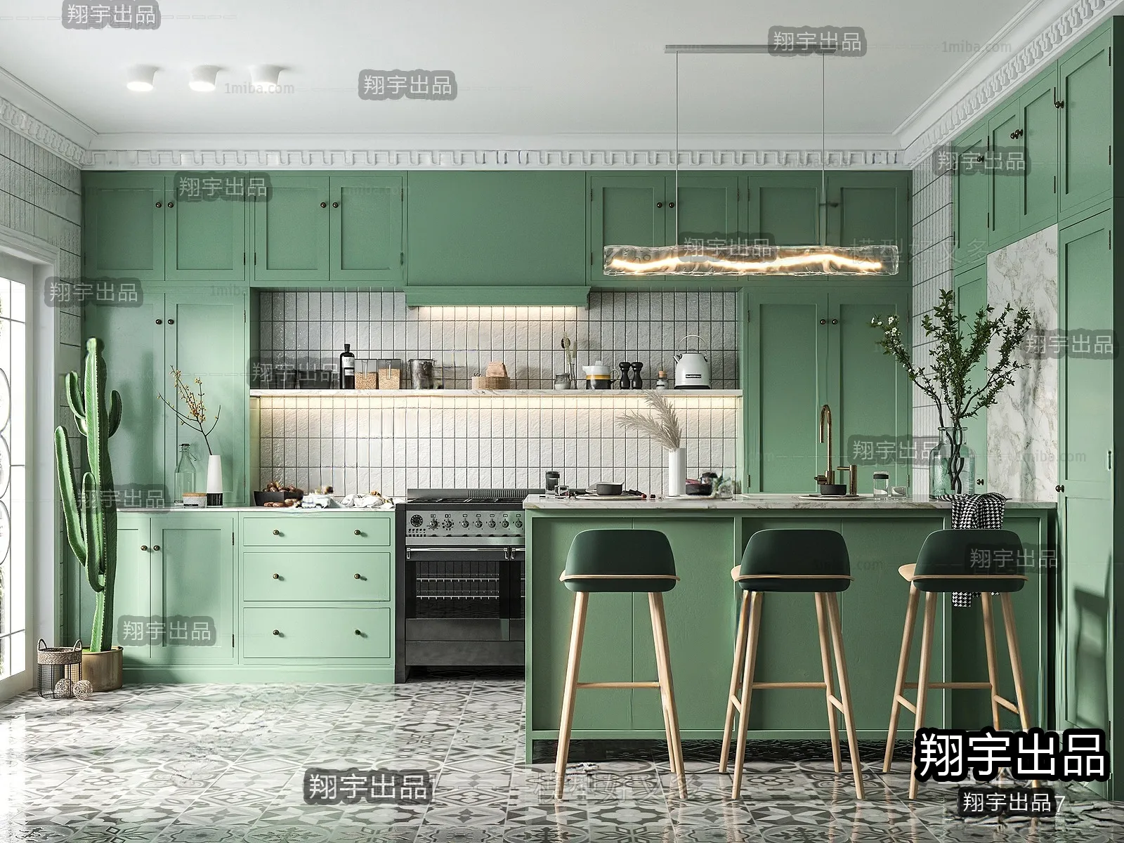 Kitchen 3D Interior Scene – 3D Models – 083