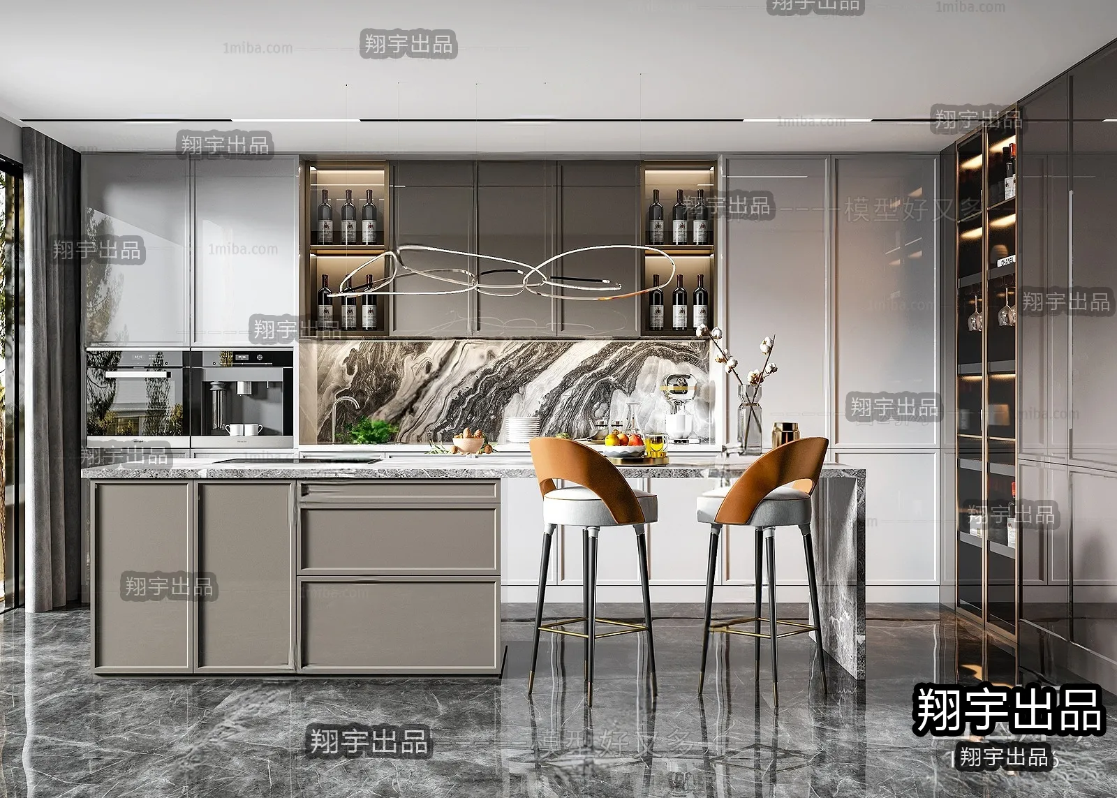 Kitchen 3D Interior Scene – 3D Models – 085