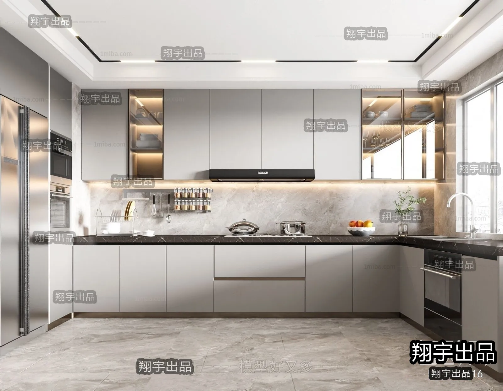 Kitchen 3D Interior Scene – 3D Models – 089