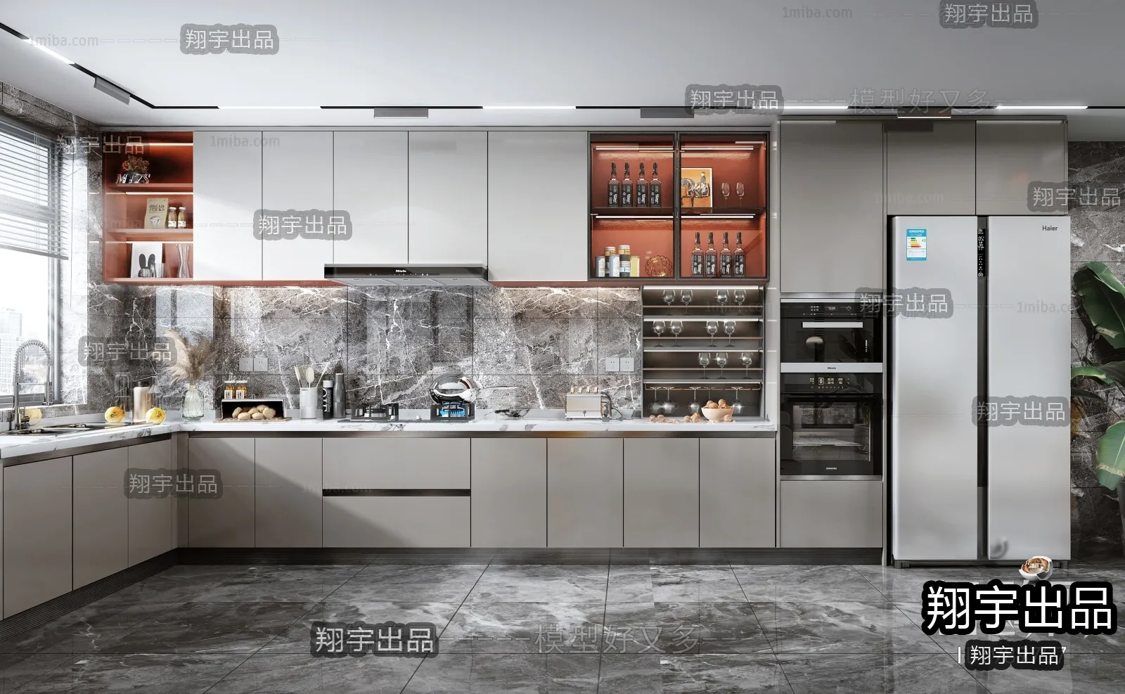 Kitchen 3D Interior Scene – 3D Models – 091