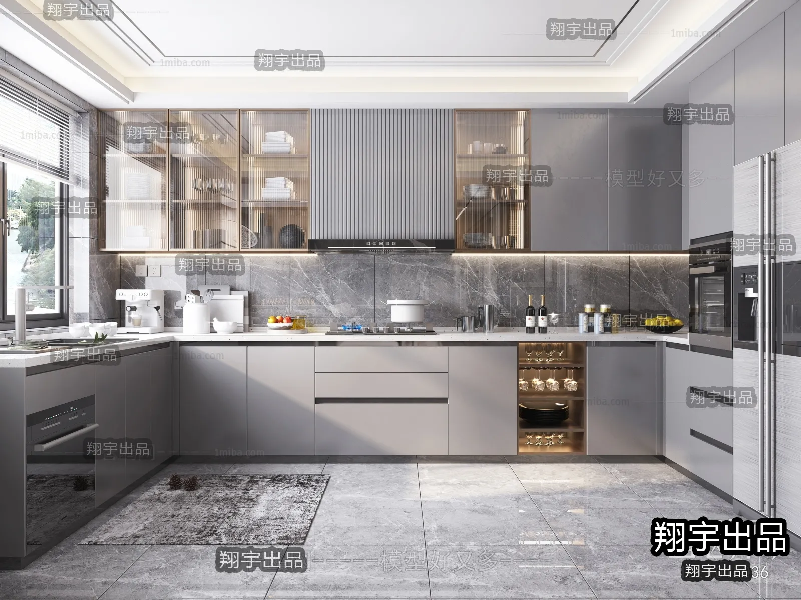 Kitchen 3D Interior Scene – 3D Models – 095