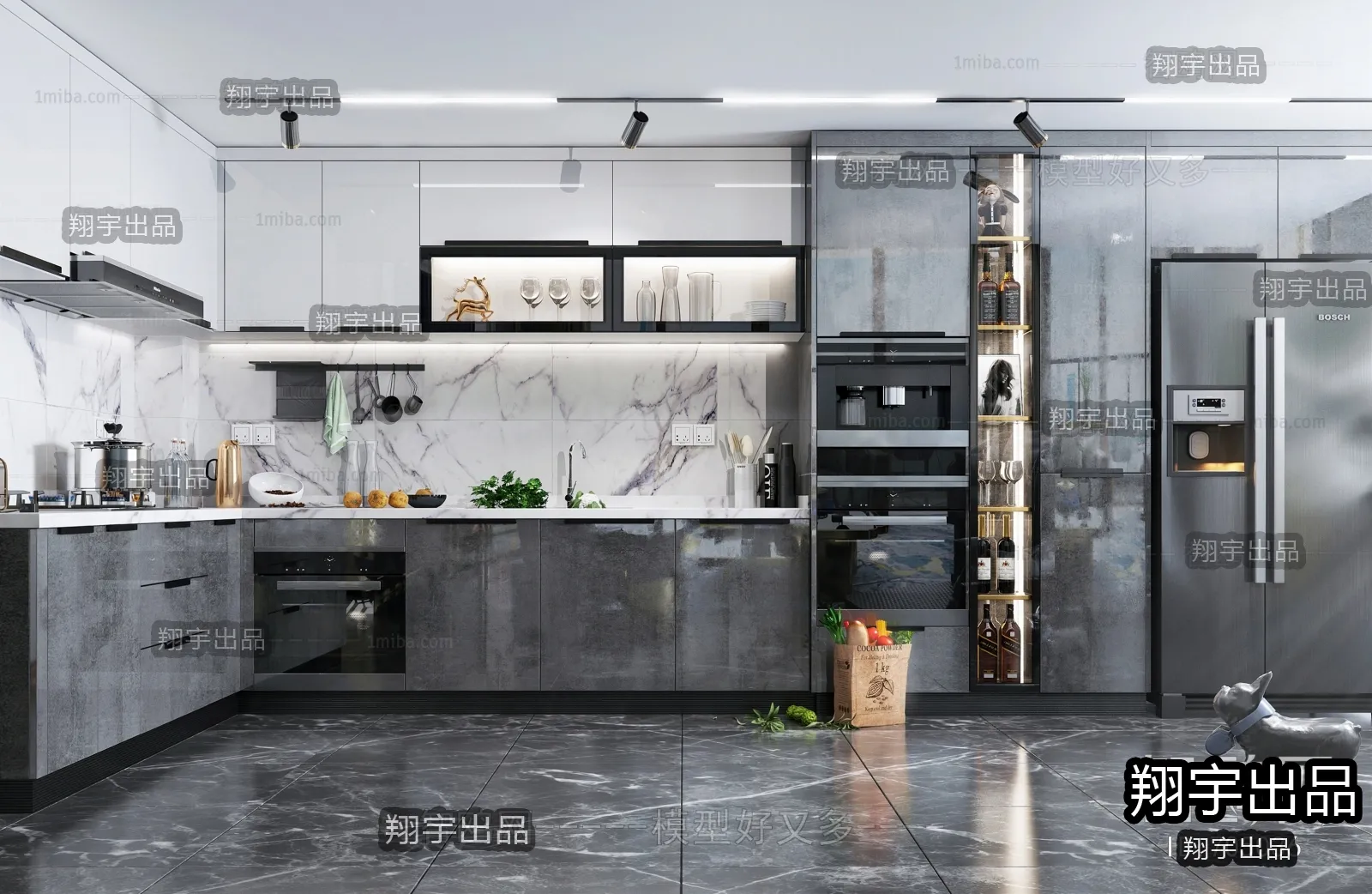 Kitchen 3D Interior Scene – 3D Models – 097