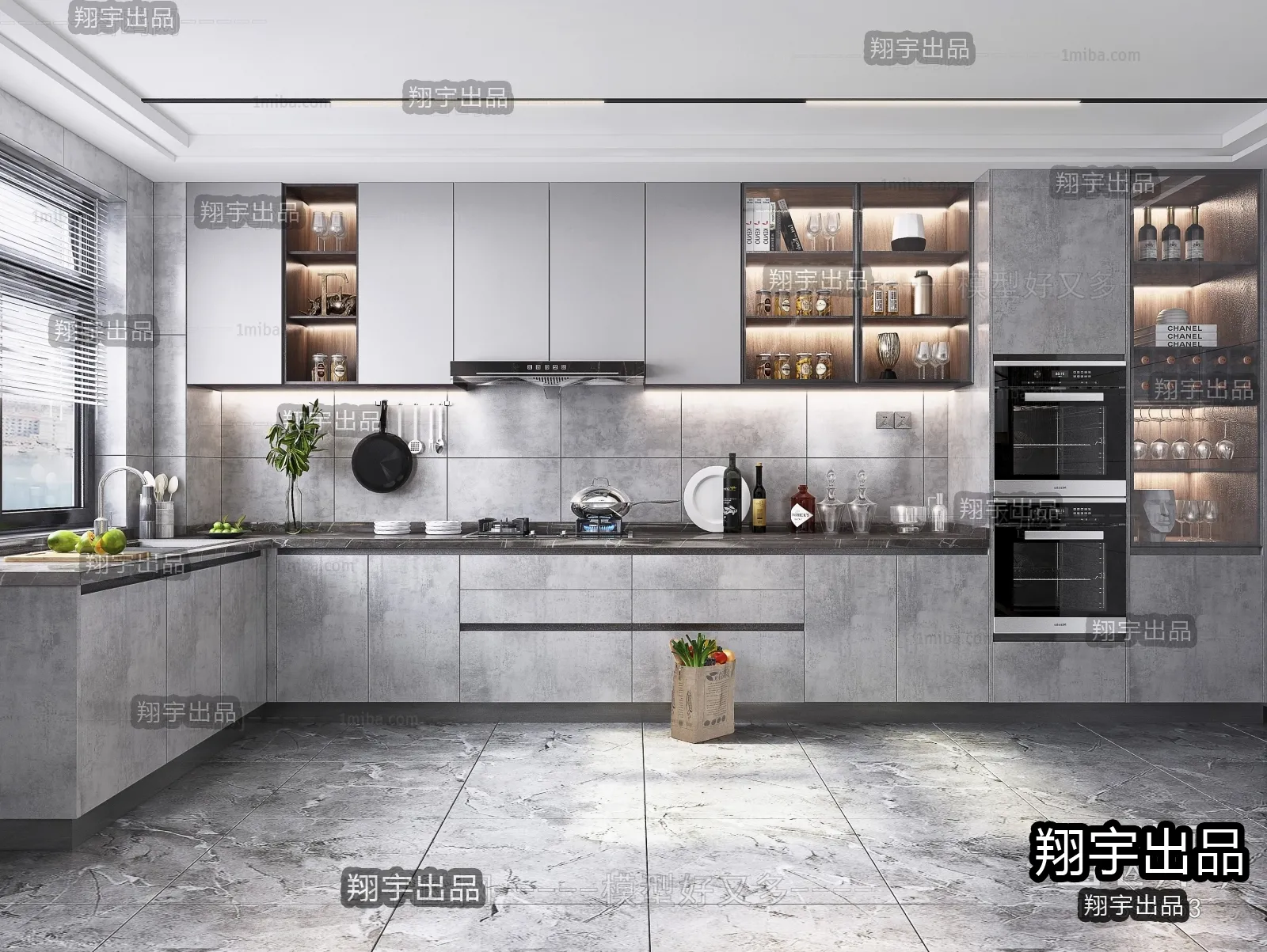 Kitchen 3D Interior Scene – 3D Models – 100