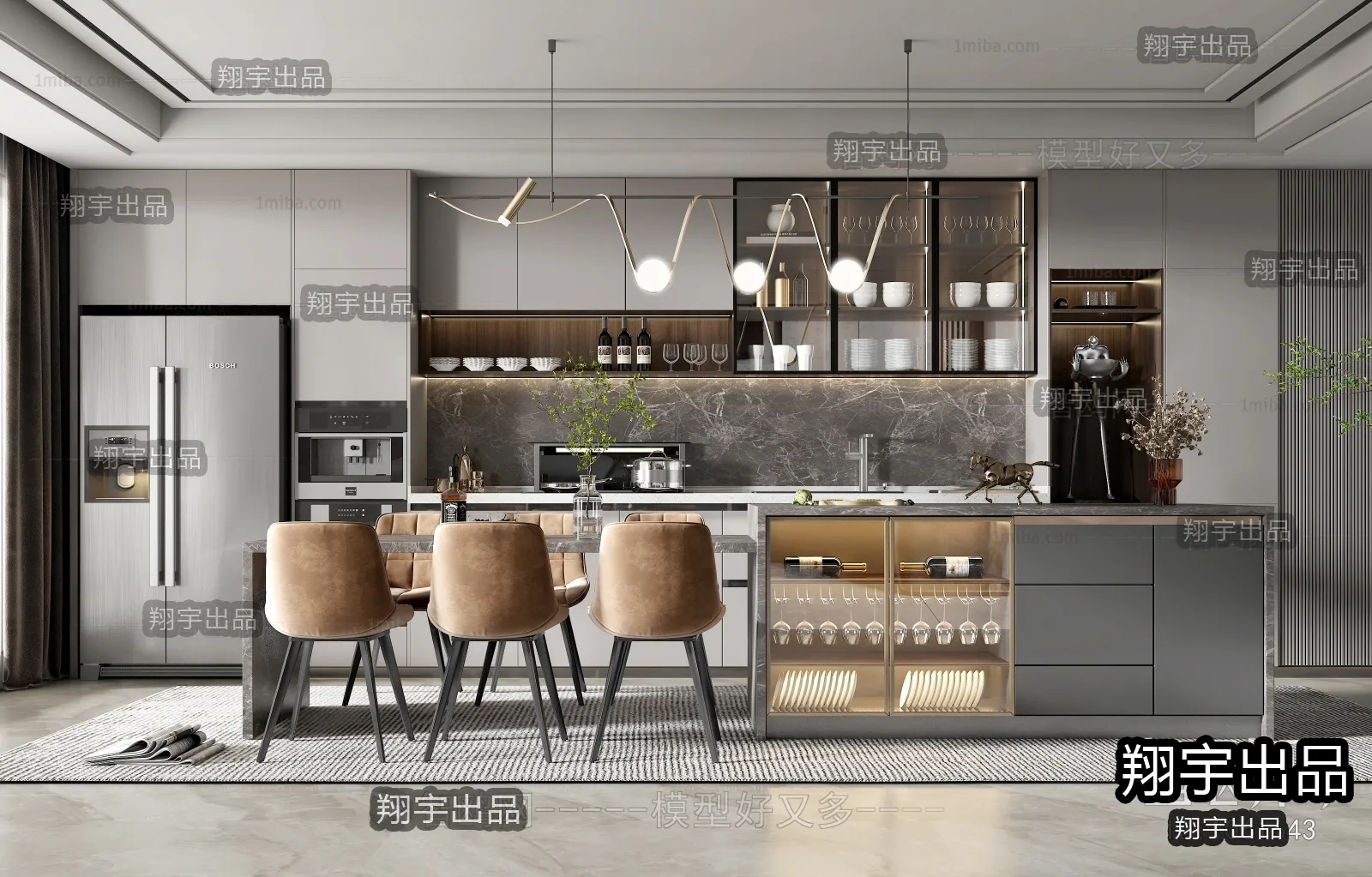 Kitchen 3D Interior Scene – 3D Models – 111