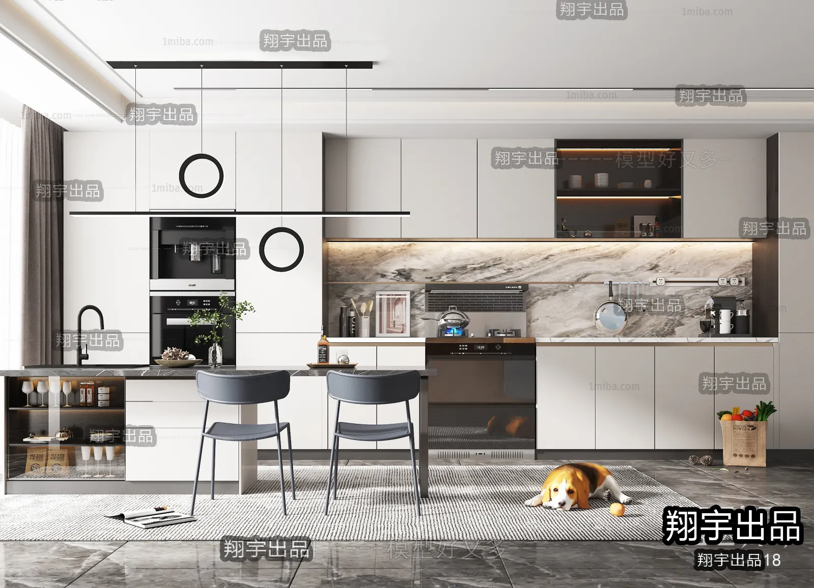 Kitchen 3D Interior Scene – 3D Models – 115