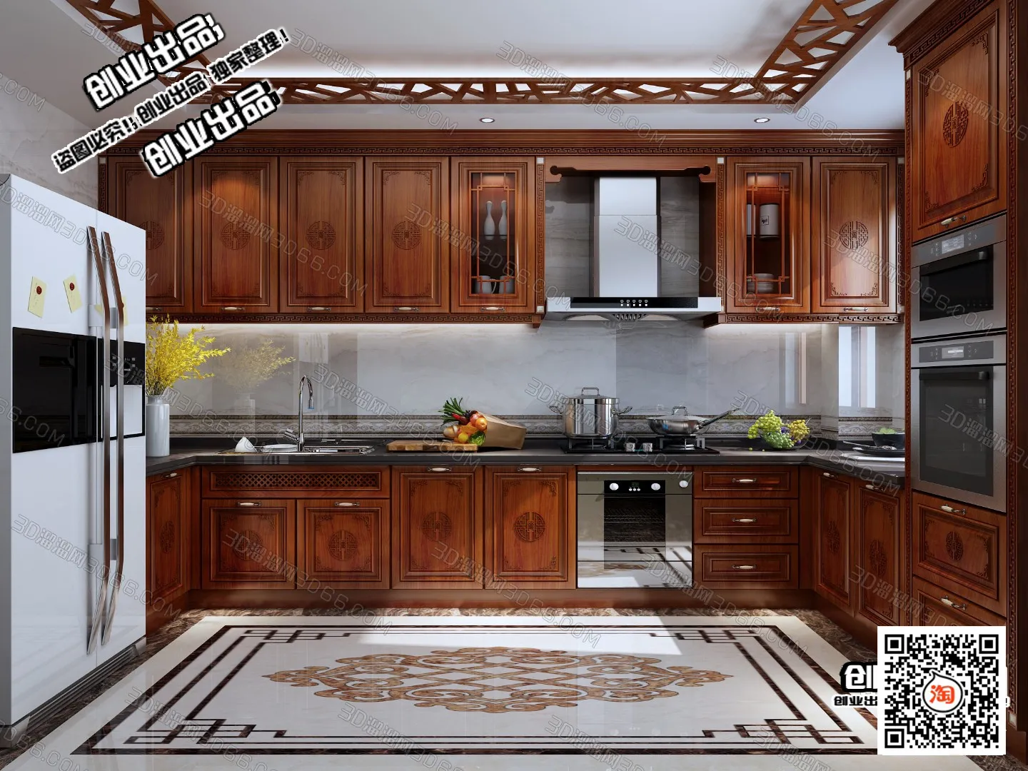 Kitchen 3D Interior Scene – 3D Models – 136