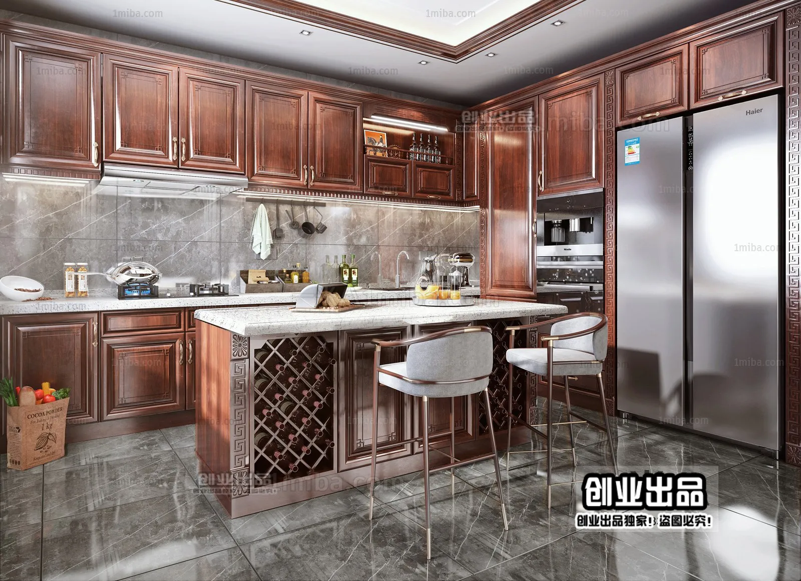 Kitchen 3D Interior Scene – 3D Models – 143