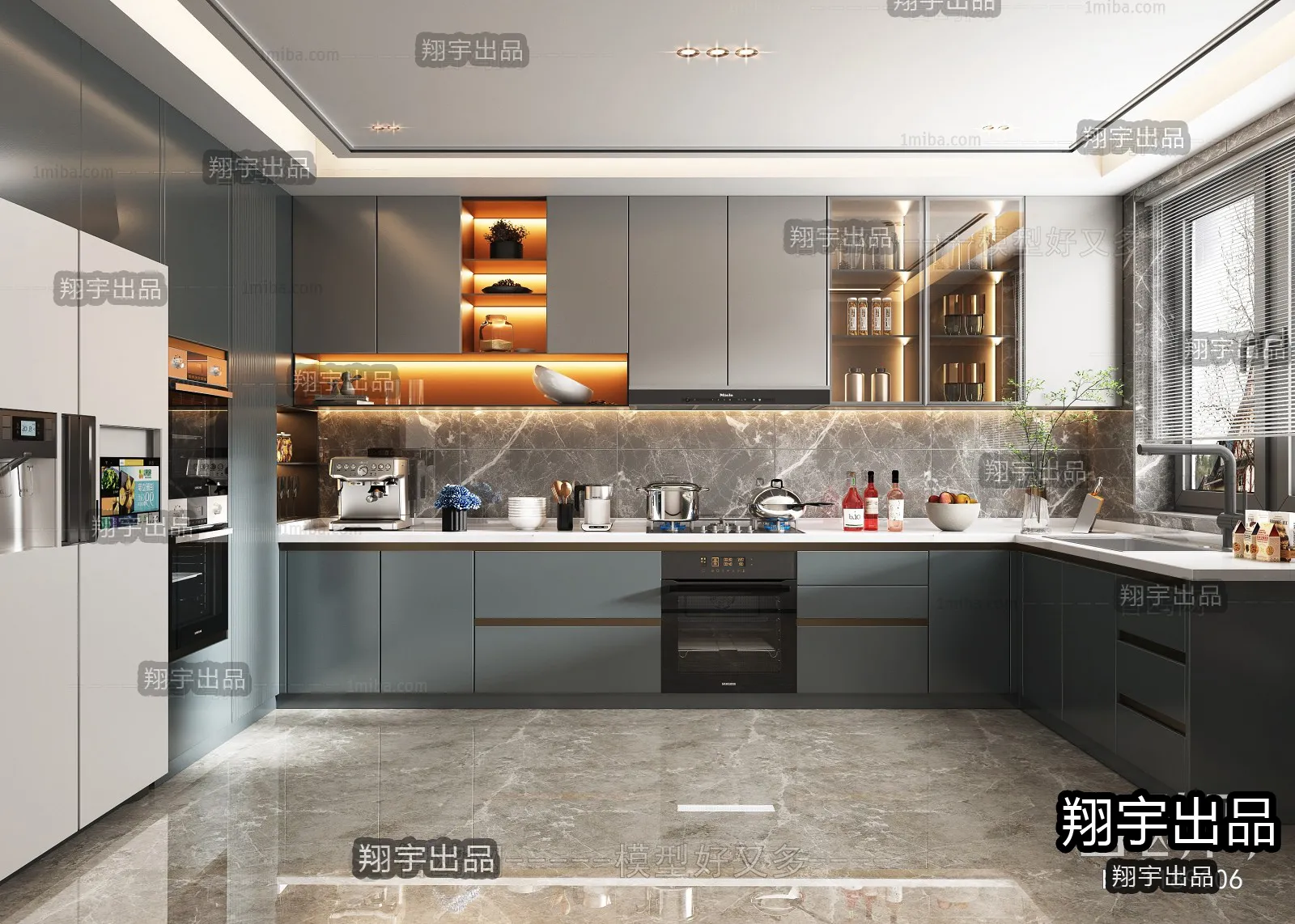 Kitchen 3D Interior Scene – 3D Models – 206