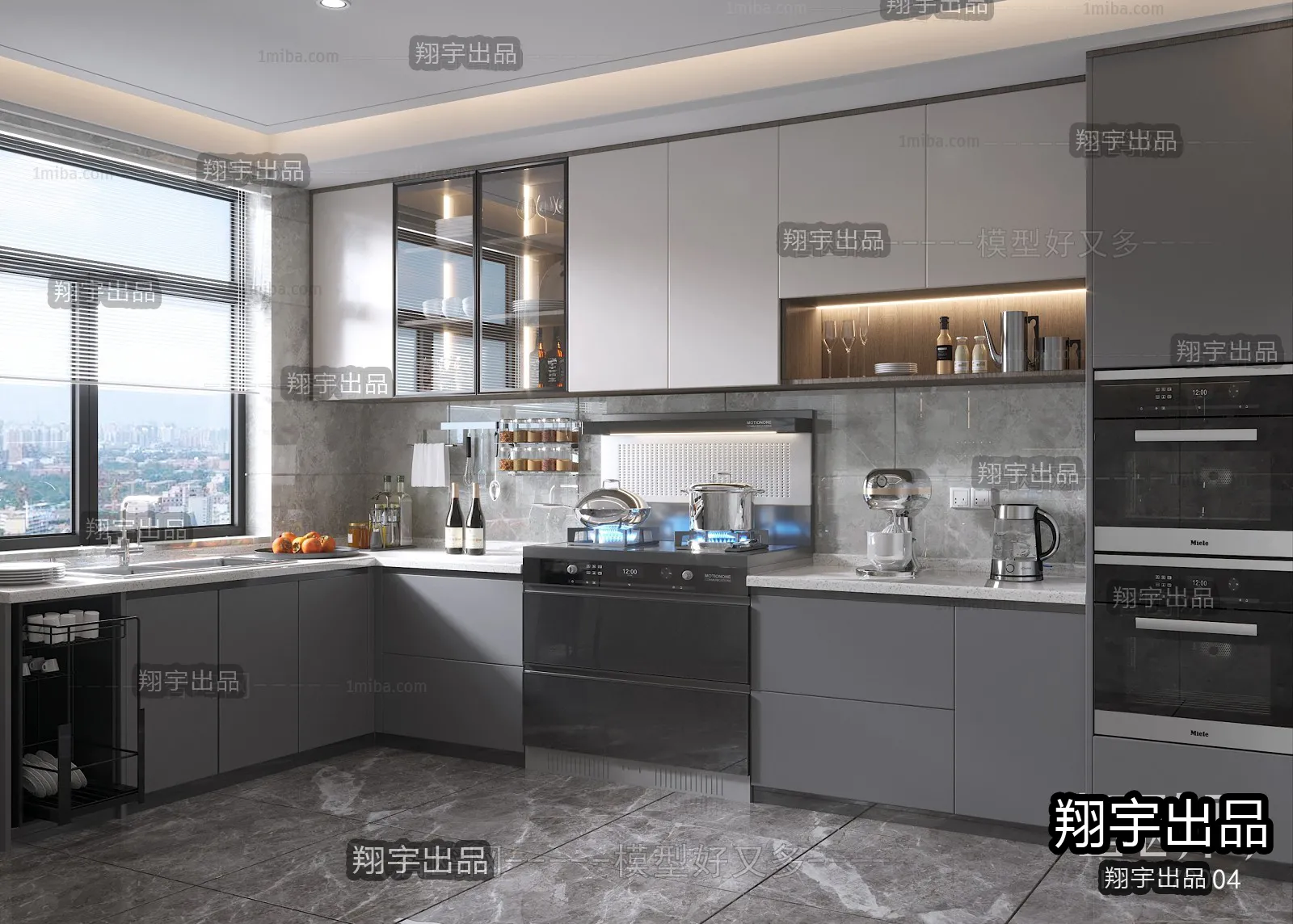 Kitchen 3D Interior Scene – 3D Models – 210